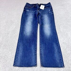 Special A Jeans Women’s Blue Straight Leg Distressed Pockets Size 9 NWT